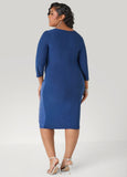 Paneled Zip Detailed Sheath Dress