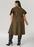Faux Suede A Line Dress