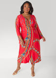 Jewel Print Maxi Wrap Dress