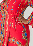 Jewel Print Maxi Wrap Dress