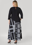 Textured Greek Key Maxi Dress