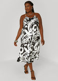 Plus Size Graffiti Print Slip Dress