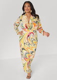 Tall Swirl Print Cowl Neck Maxi Dress
