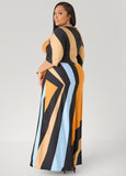 Knotted Geo Print Maxi Dress
