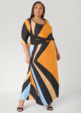 Knotted Geo Print Maxi Dress