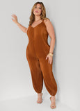 Plisse Satin Balloon Pant Jumpsuit