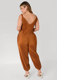 Plisse Satin Balloon Pant Jumpsuit