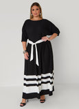Plus Size Striped A Line Maxi Dress