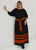 Plus Size Striped Maxi A Line Dress