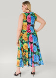 Floral Print Mesh Maxi Dress