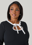 Bow Embellished Cutout Dress