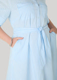Striped A Line Midaxi Shirtdress