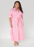 Striped A Line Midaxi Shirtdress