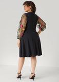 Embroidered Sleeve A Line Dress