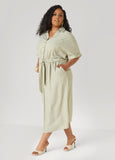 Collared Shirtdress with Tie Waist