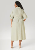 Collared Shirtdress with Tie Waist