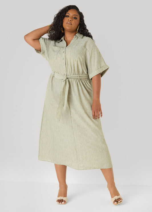Belted Midi Shirtdress