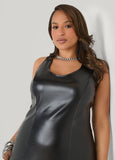 Faux Leather Bodycon Tank Dress