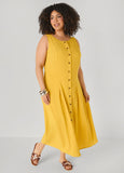Pleated Woven Maxi Shirtdress