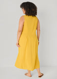 Pleated Woven Maxi Shirtdress