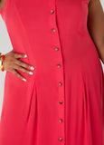 Pleated Maxi Shirtdress