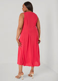 Pleated Maxi Shirtdress
