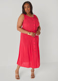 Pleated Maxi Shirtdress