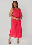 Pleated Maxi Shirtdress