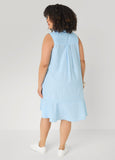 Flounced Striped Shirtdress