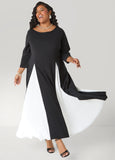 Two Tone A Line Maxi Dress