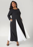 Two Tone A Line Maxi Dress