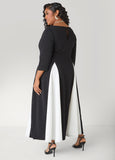 Two Tone A Line Maxi Dress