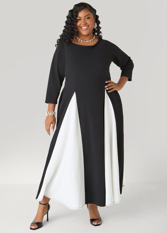 Two Tone A Line Maxi Dress