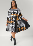Houndstooth A Line Dress