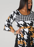 Houndstooth A Line Dress