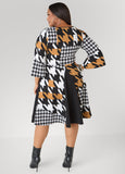Houndstooth A Line Dress
