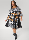 Houndstooth A Line Dress