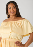 Off The Shoulder Satin Maxi Dress