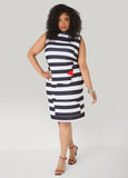 Heart Striped Bodycon Dress