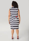Heart Striped Bodycon Dress