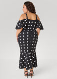 Cold Shoulder Polka Dot Dress