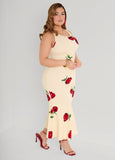 Flounced Textured Floral Dress