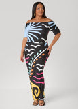 Tropical Off The Shoulder Dress