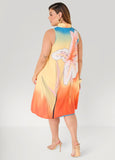 Tie Neck Floral Print Dress