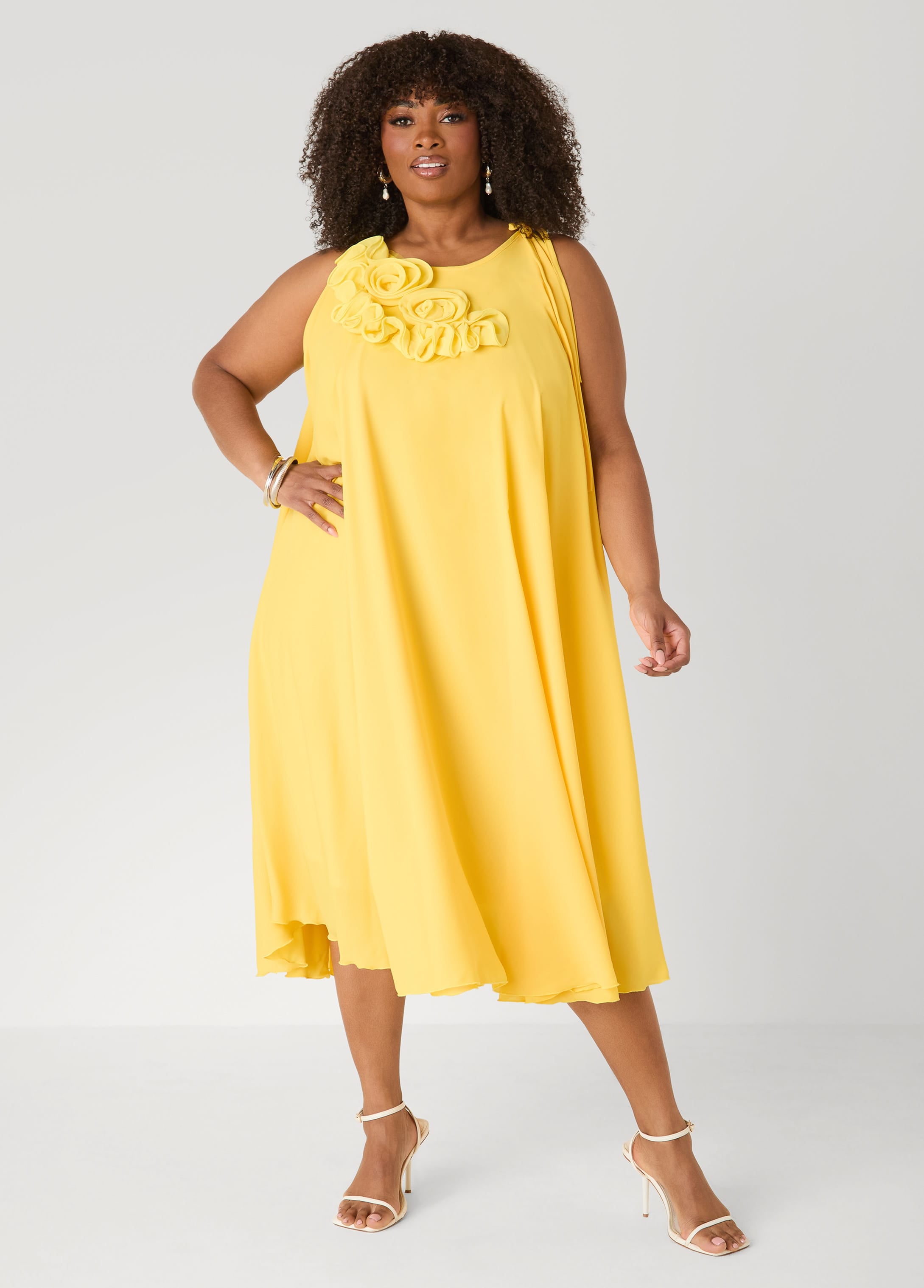 Rosette Midi Dress – Ashley Stewart