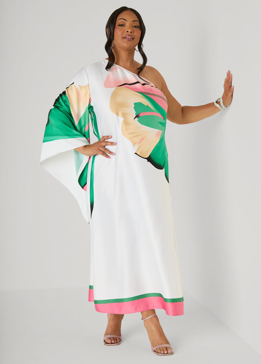 One Shoulder Floral Maxi Dress