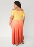Ombre Off The Shoulder Maxi Dress