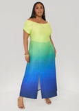 Off The Shoulder Ombre Maxi Dress
