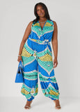 Printed Balloon Leg Jumpsuit