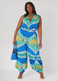 Printed Balloon Leg Jumpsuit